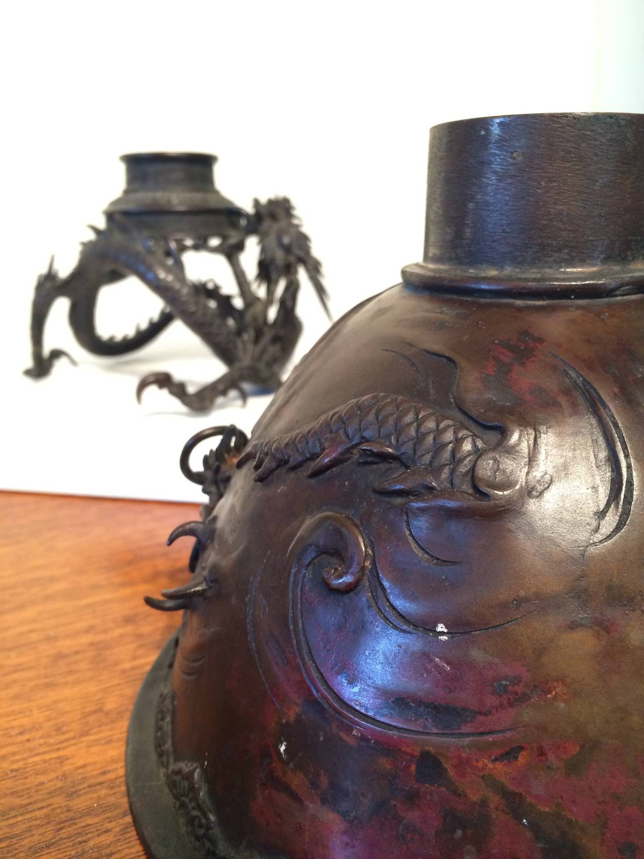 Japanese Usubata Ikebana Vase, Meiji Period For Sale at 1stdibs