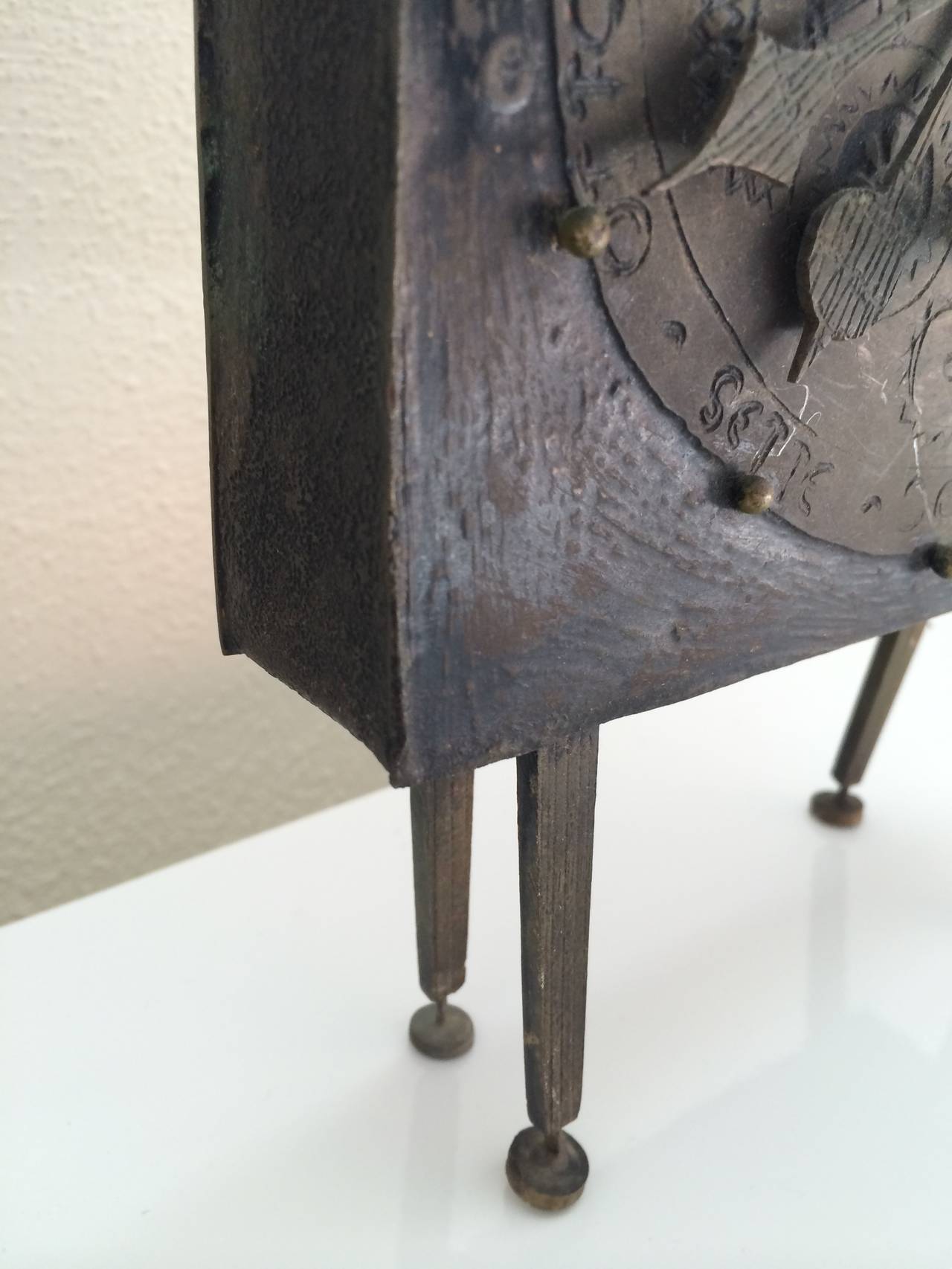 Mid-20th Century Lorenzo Burchiellaro Figural Table Clock Sculpture, Italy, 1960s