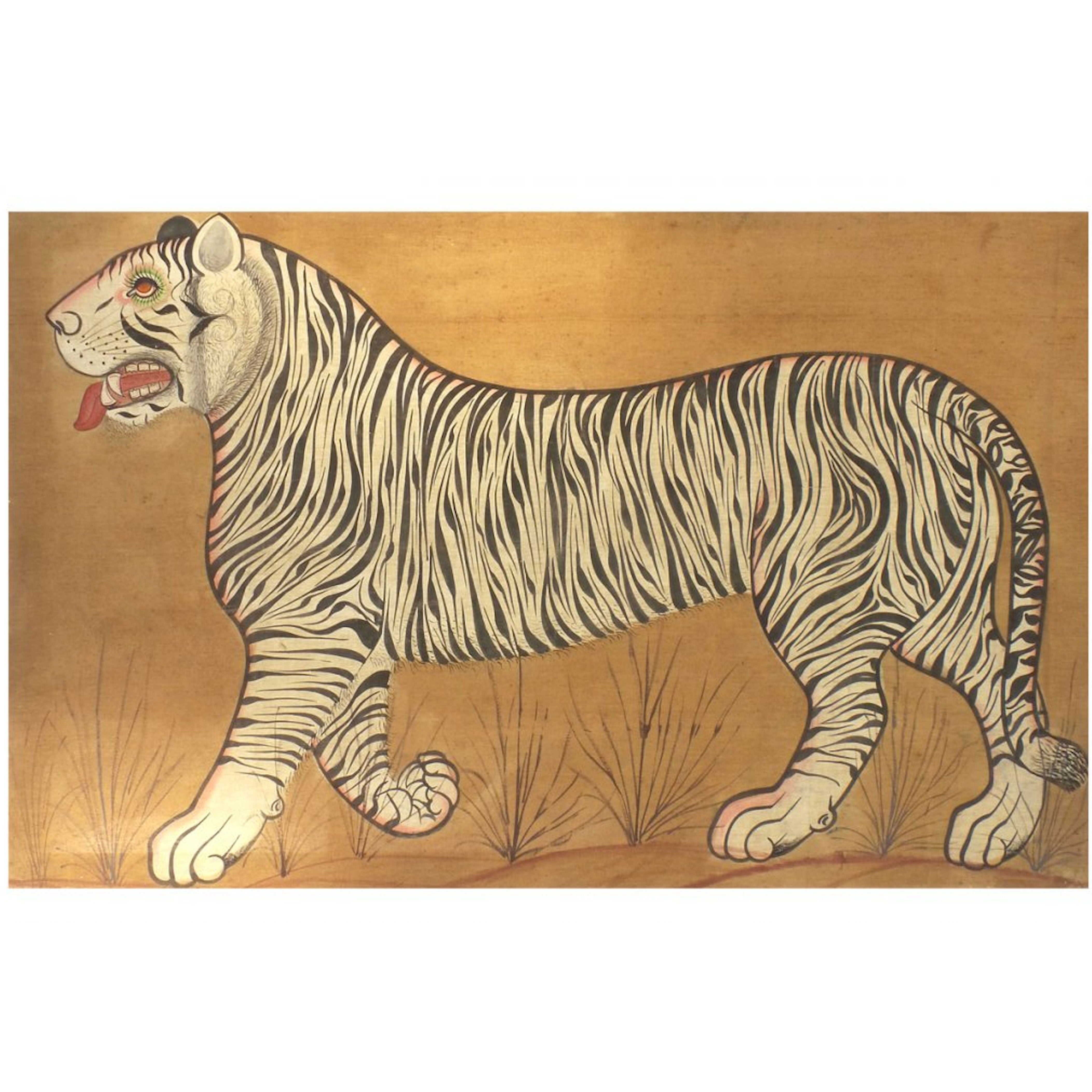 Indian Tiger Painting on Cloth