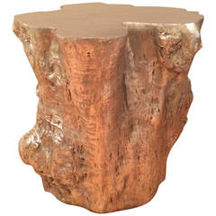 Contemporary Silvered Resin Tree Trunk Form Side Table 6