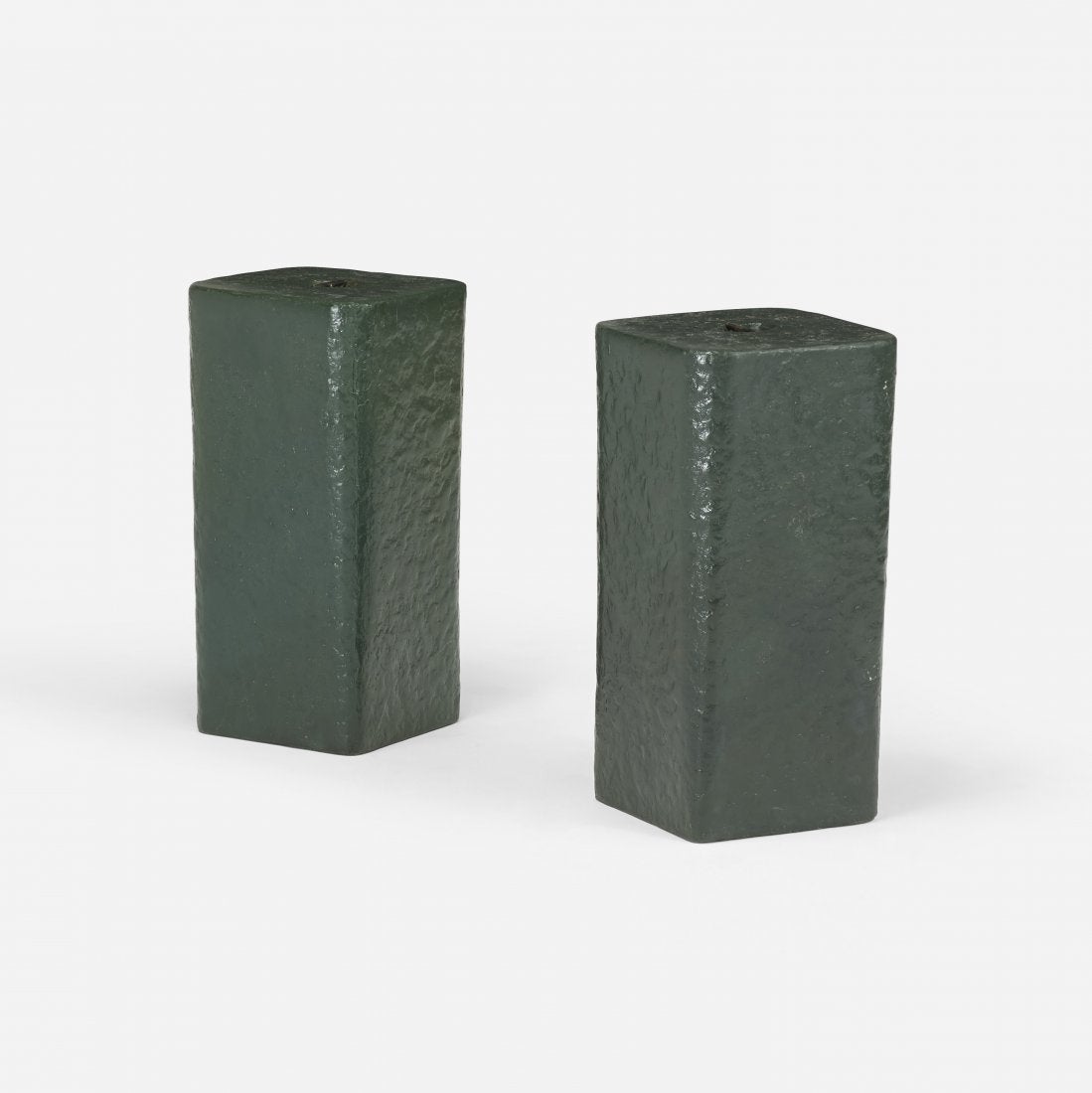 Gaetano Pesce pair of side tables for TBWA/Chiat/Day, New York. 
Italy, 1994.
(Green) resin, steel.
Literature: Gaetano Pesce, Bartolucci, ppg. 84-87 illustrate and discuss project Time-based Architecture, Heyden, Leupen, Heijne and von Zwol,