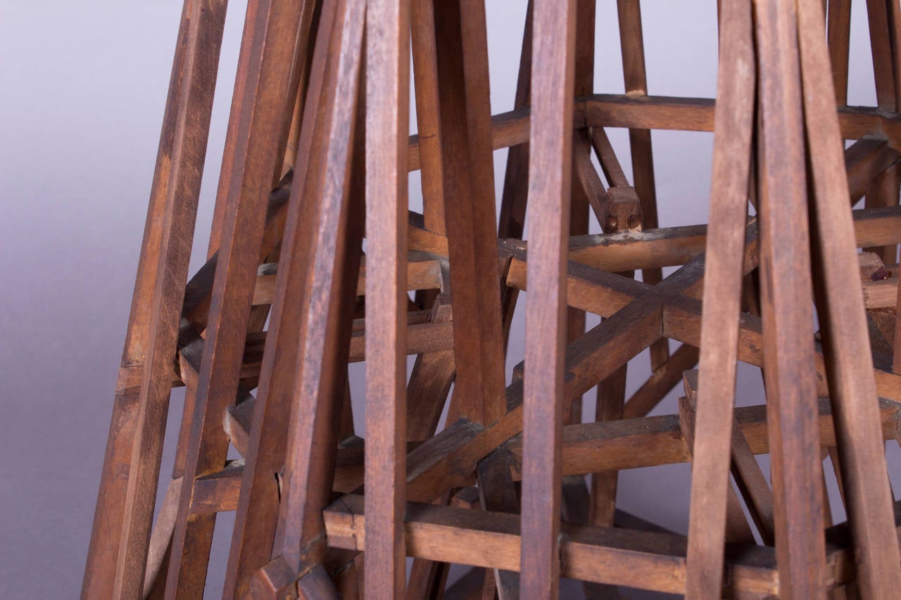 Hardwood 19th Century Didactical Architecture Model of a Roof Truss For Sale