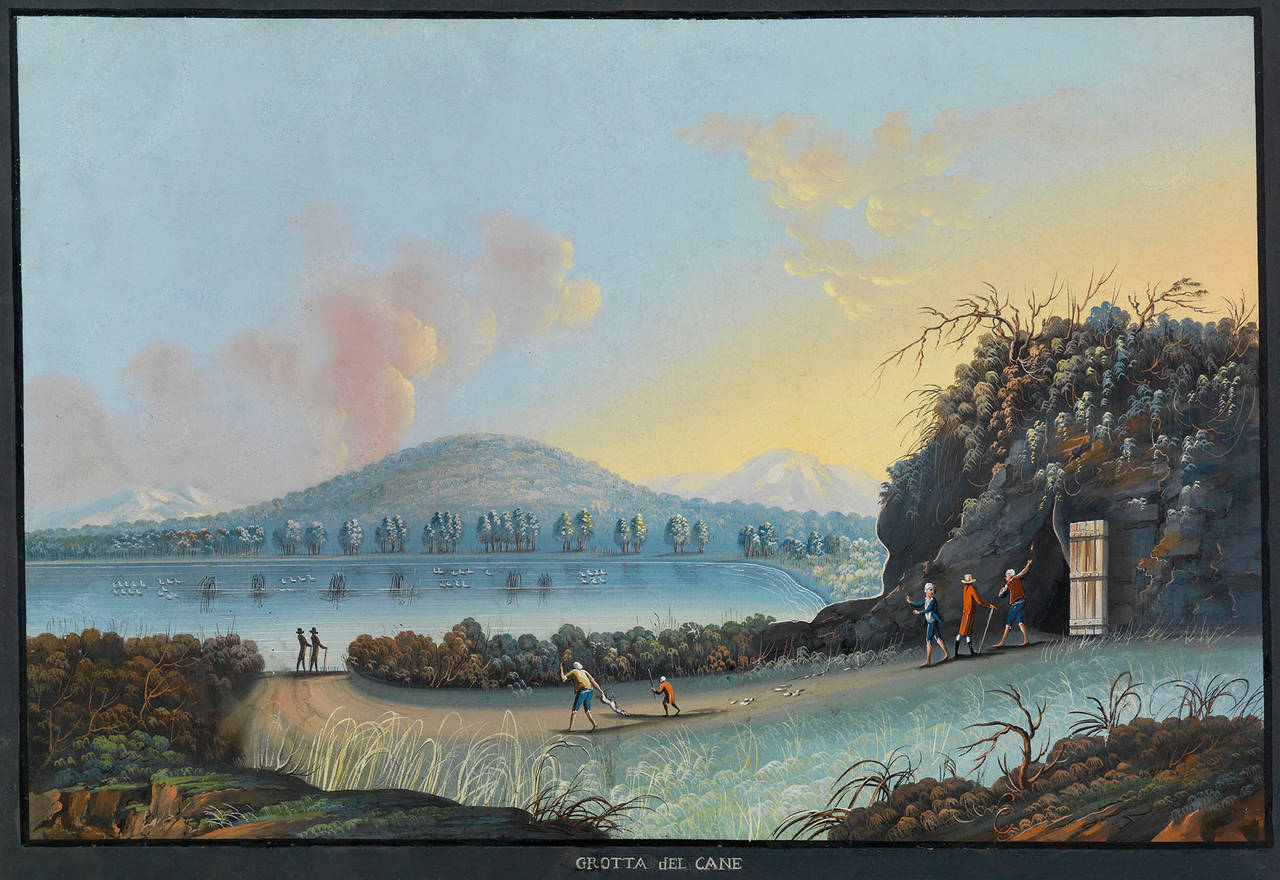 Other A Set of 3 Anonymous Early 19th C. Landscape Gouaches of the Gulf of Naples For Sale