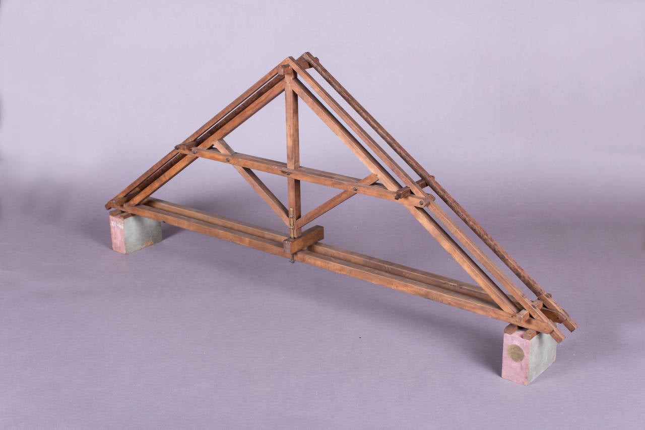 Other 19th Century Didactical Architecture Model of a Wooden Attic Section For Sale