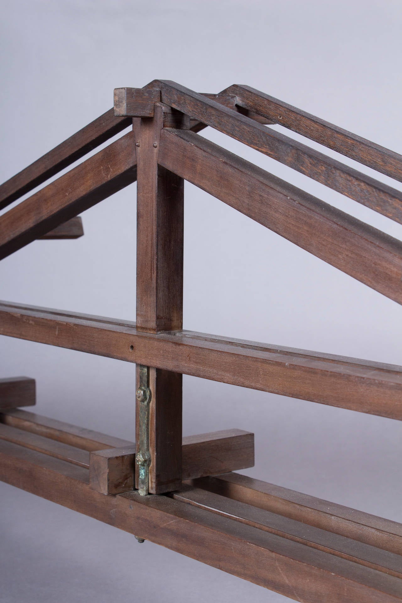 Late 19th Century 19th Century Didactical Architecture Model of a Wooden Attic Section For Sale