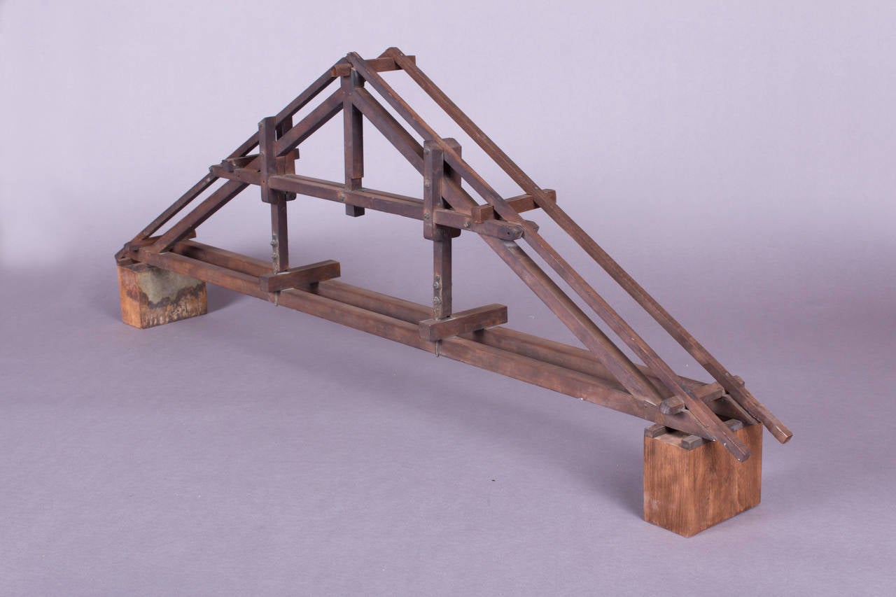 19th Century Didactical Architecture Model of a Wooden Attic Section For Sale 2