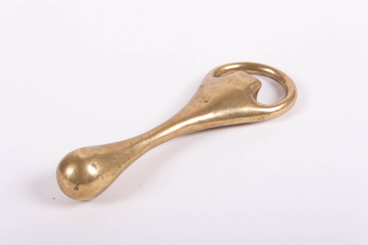 Austrian Heavy Carl Aubock Brass Bottle Opener, Vienna, 1950s For Sale