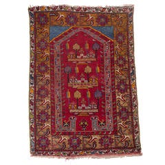 Antique and Interesting Anatolien Kirsehir-Mezarlik Prayer Rug