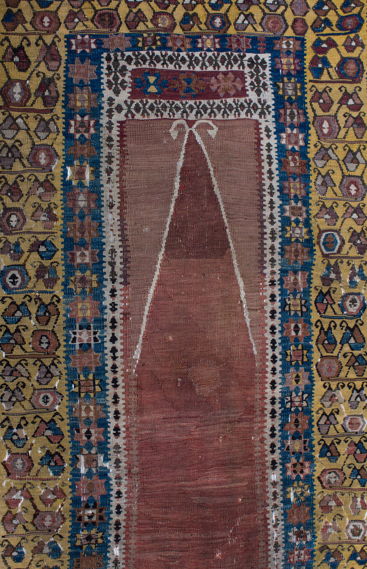 Woven Eastern Turkish Anatolia Yahyali Prayer Kilim, 1st Half 19th Century For Sale