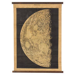 Antique Decorative Map of the Moon, circa 1916