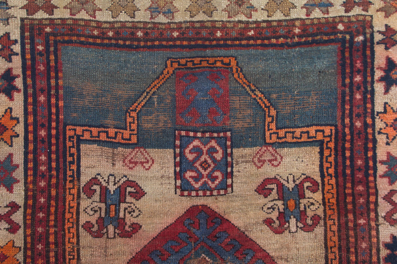 An Antique Caucasian Kazak Tribal Fachralo Prayer Rug