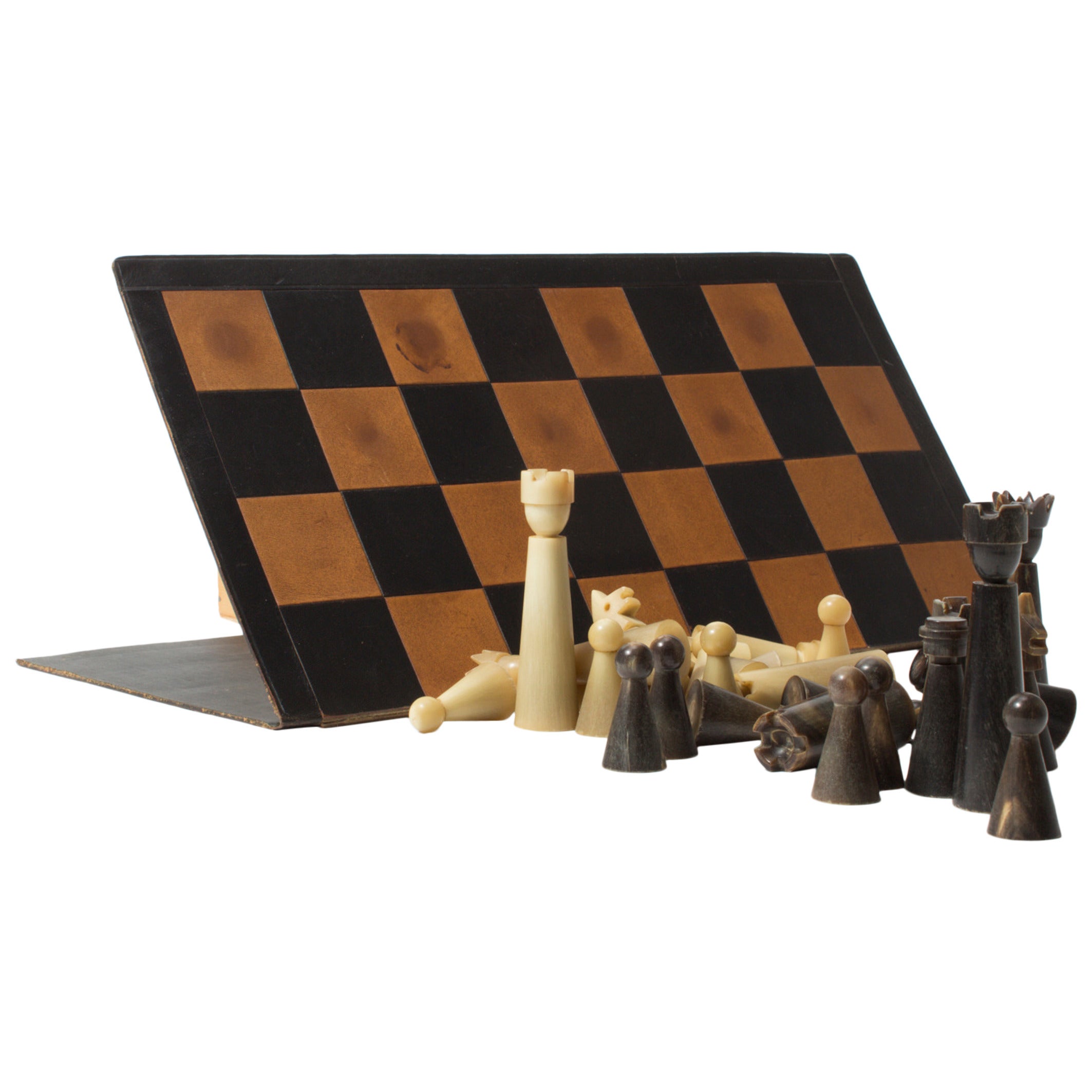 Rare and Early Horn Chess by Carl Auböck