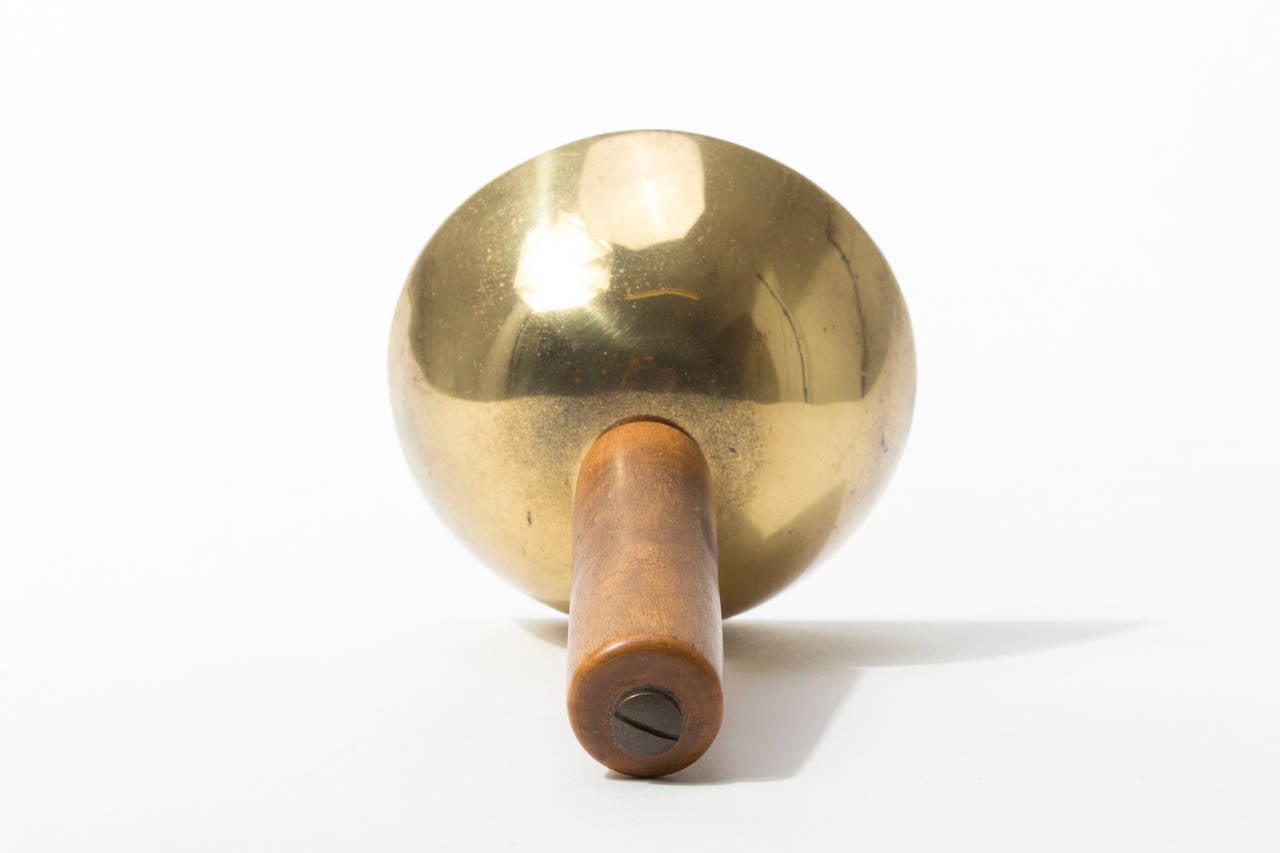 Austrian Heavy Midcentury Brass Bell by Carl Auböck