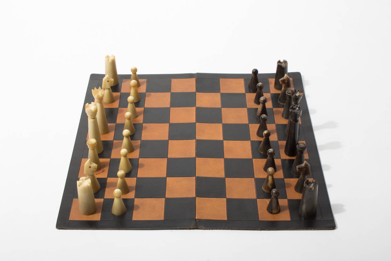 Mid-Century Modern Rare and Early Horn Chess by Carl Auböck