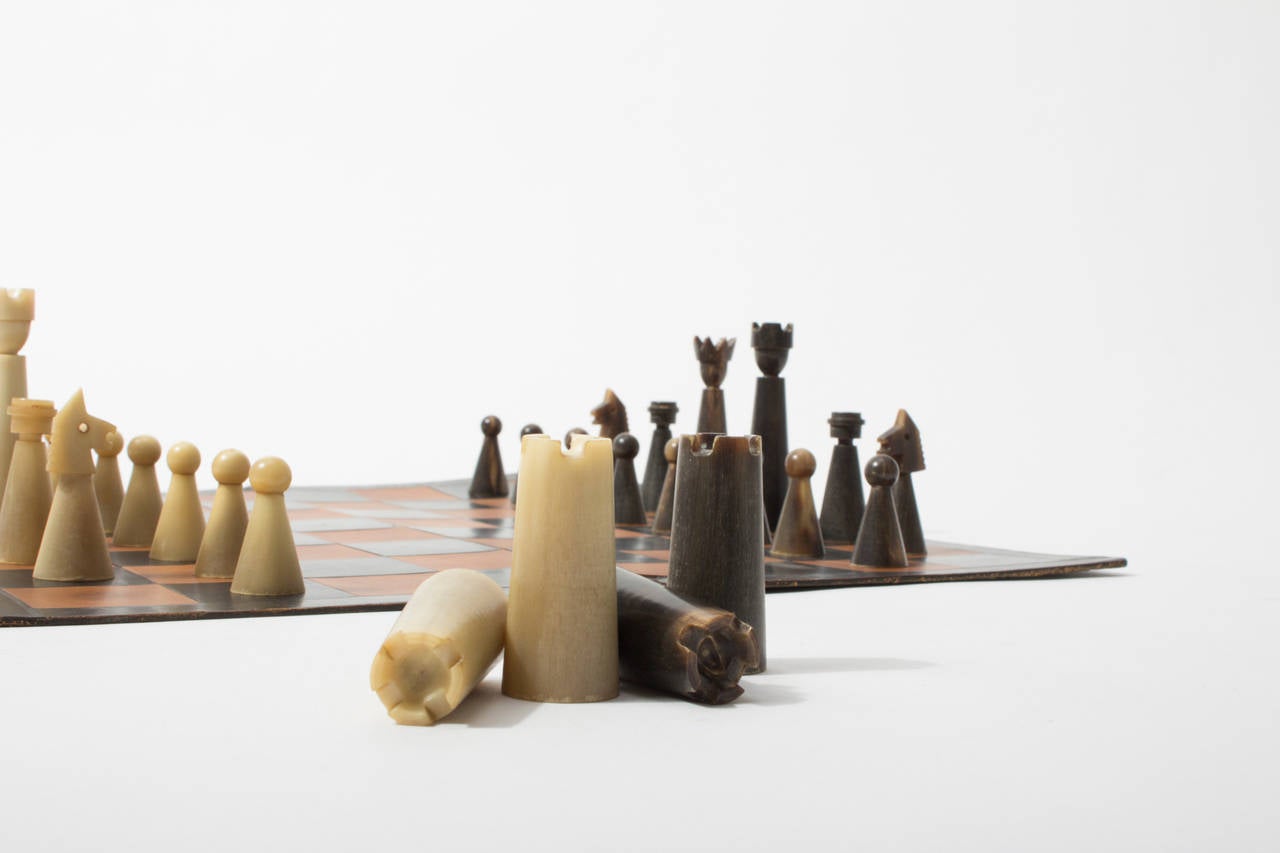 Mid-20th Century Rare and Early Horn Chess by Carl Auböck