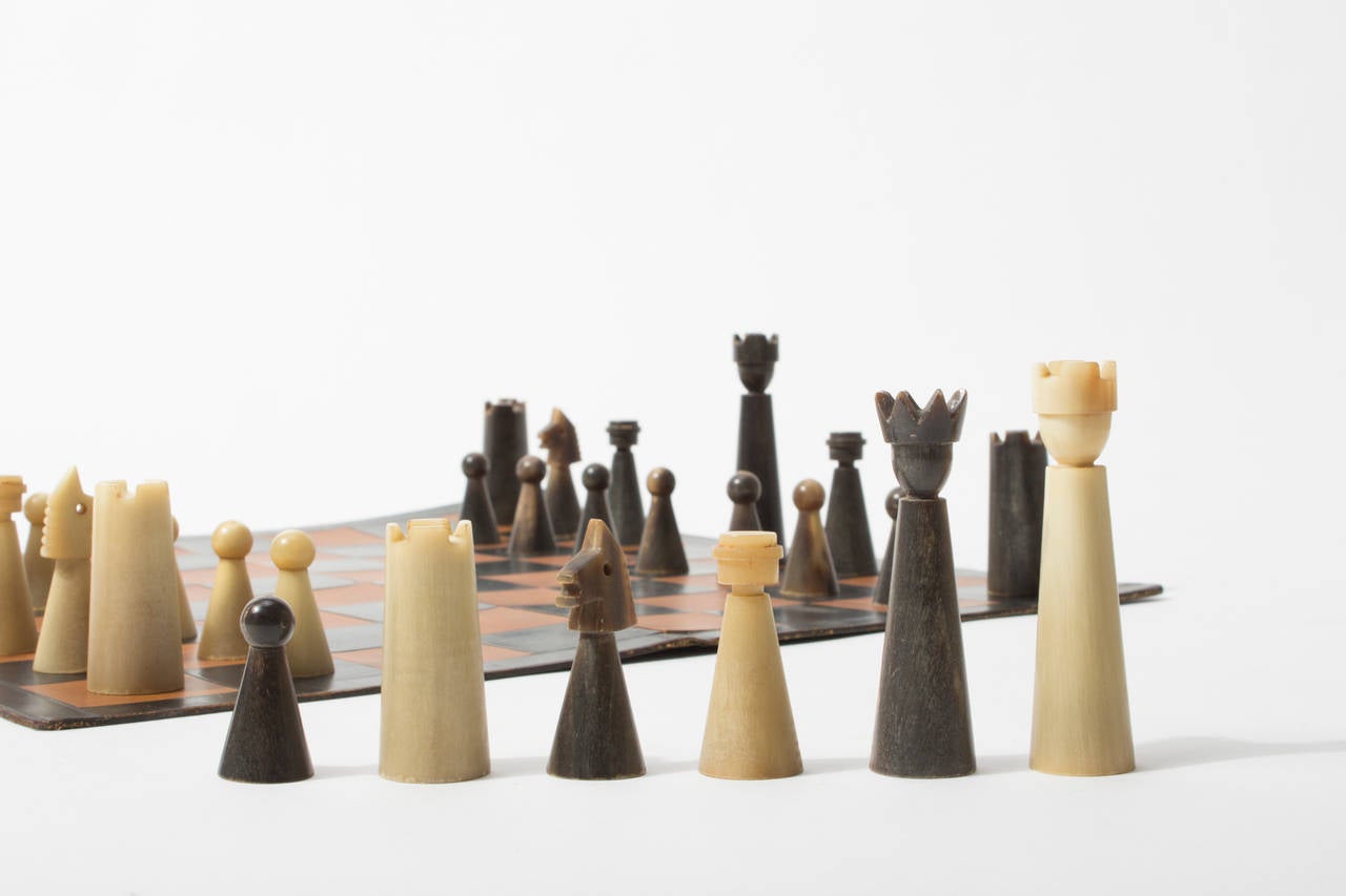 Rare and Early Horn Chess by Carl Auböck 2