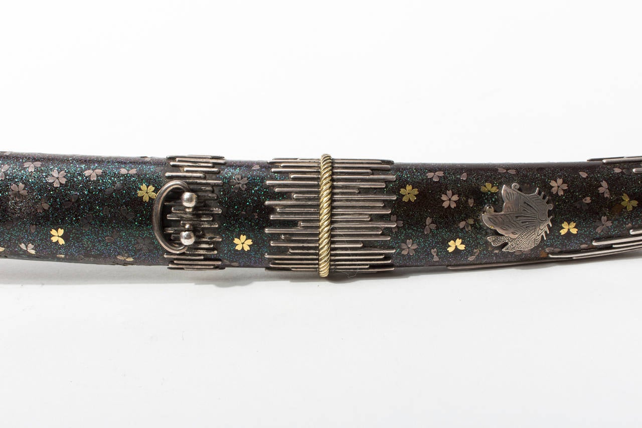Excessivly Decorated Anonym Meiji Period Aikuchi Tanto with Rich Maik-E Inlay 1