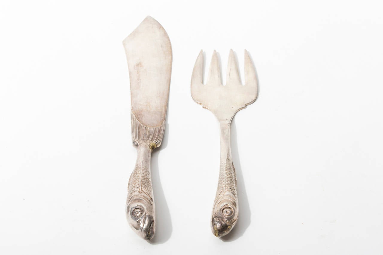 Set of 20 Jugendstil Fish Cutlery Set by Orivit Cologne, Designed in 1907 In Good Condition For Sale In Vienna, Vienna