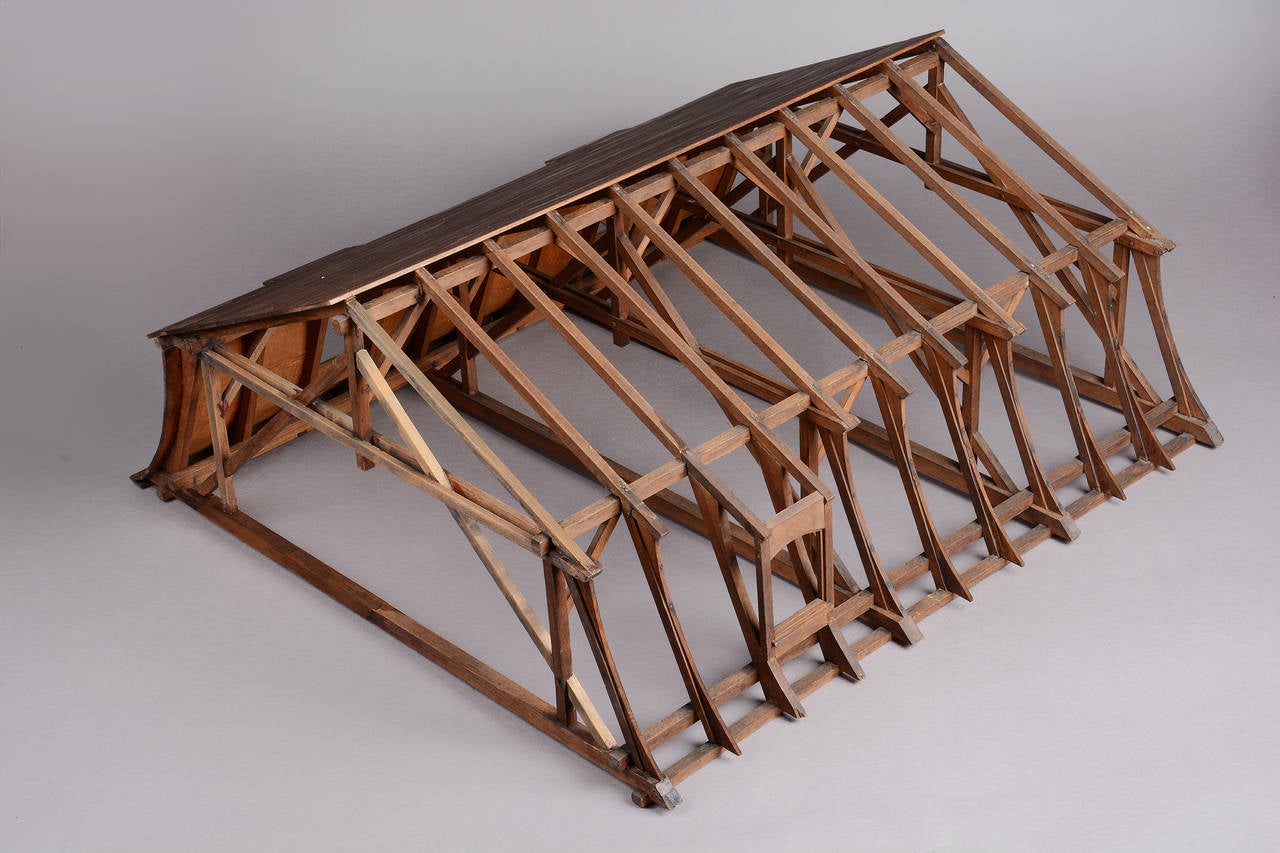 German 19th Century Didactical Architecture Model of a Mansarde Attic For Sale