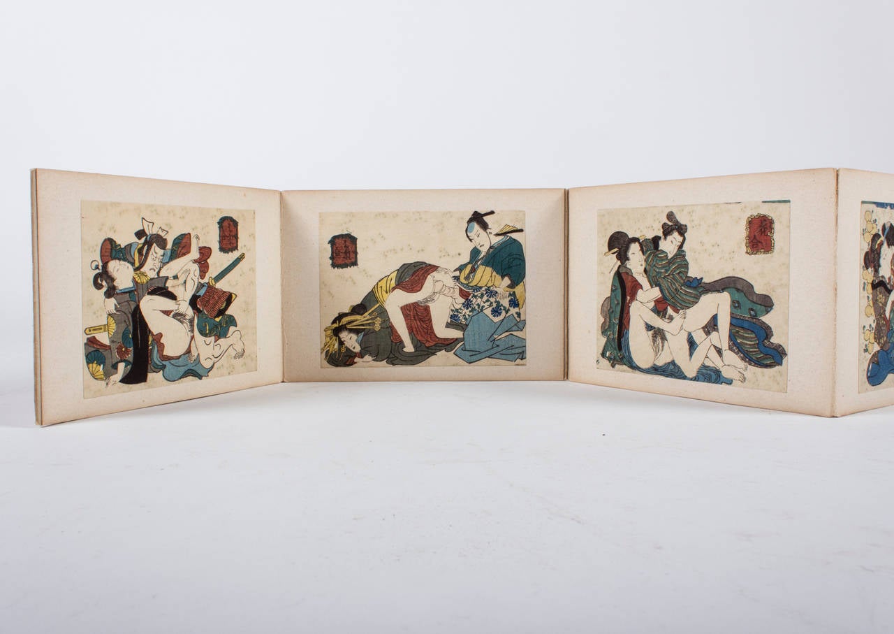 Japanese Utagawa Kunisada Attributed Shunga Life of Prince Genji, Early 19th Century