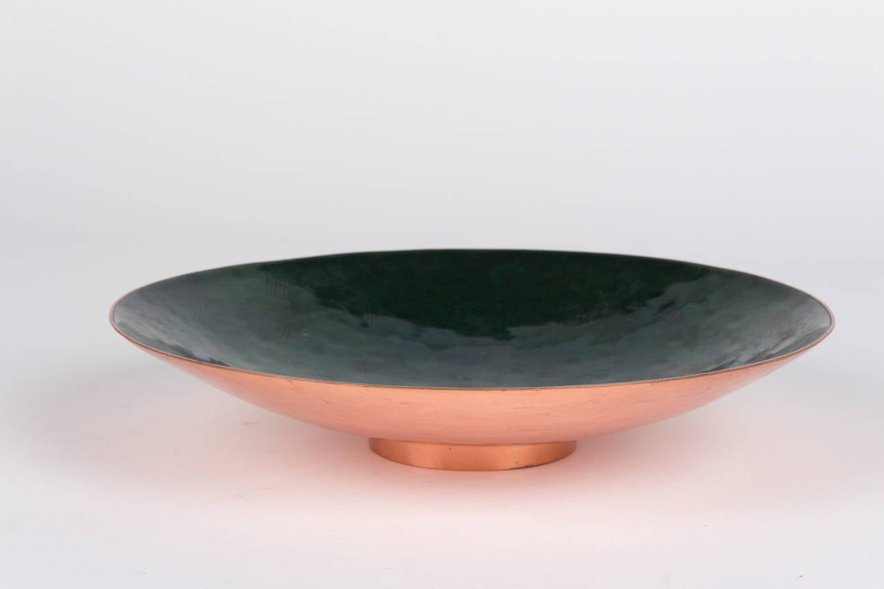 Midcentury Enameled Copper Bowl by Steinböck In Excellent Condition For Sale In Vienna, Vienna