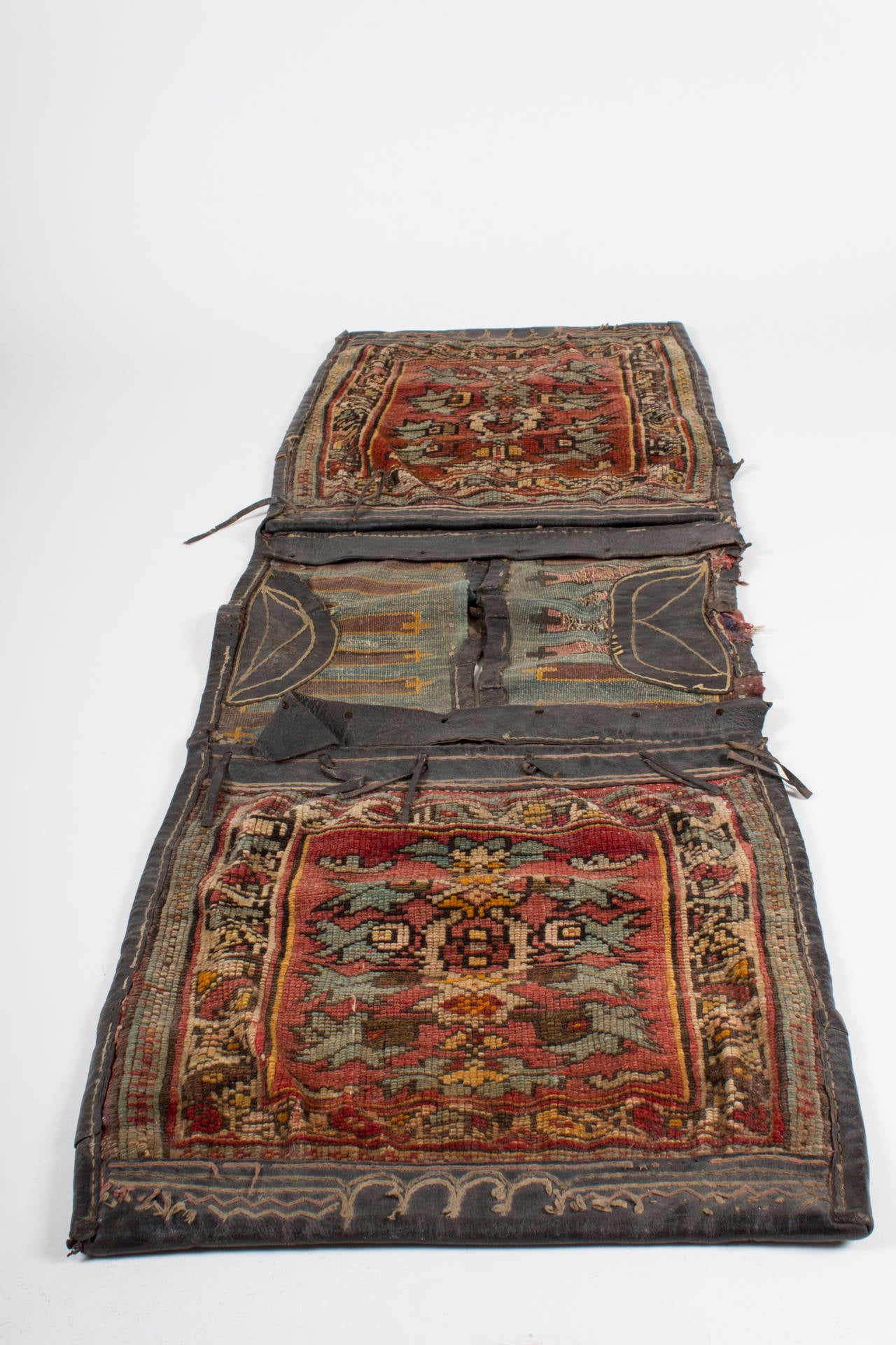 Leather A 19th C. Rare and Antique Heybe Saddlebag, Anatolia around 1860