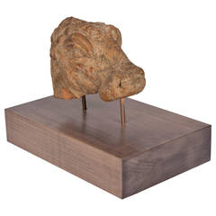 An Ancient Greek Terracotta Bull Head 600-300 BC.