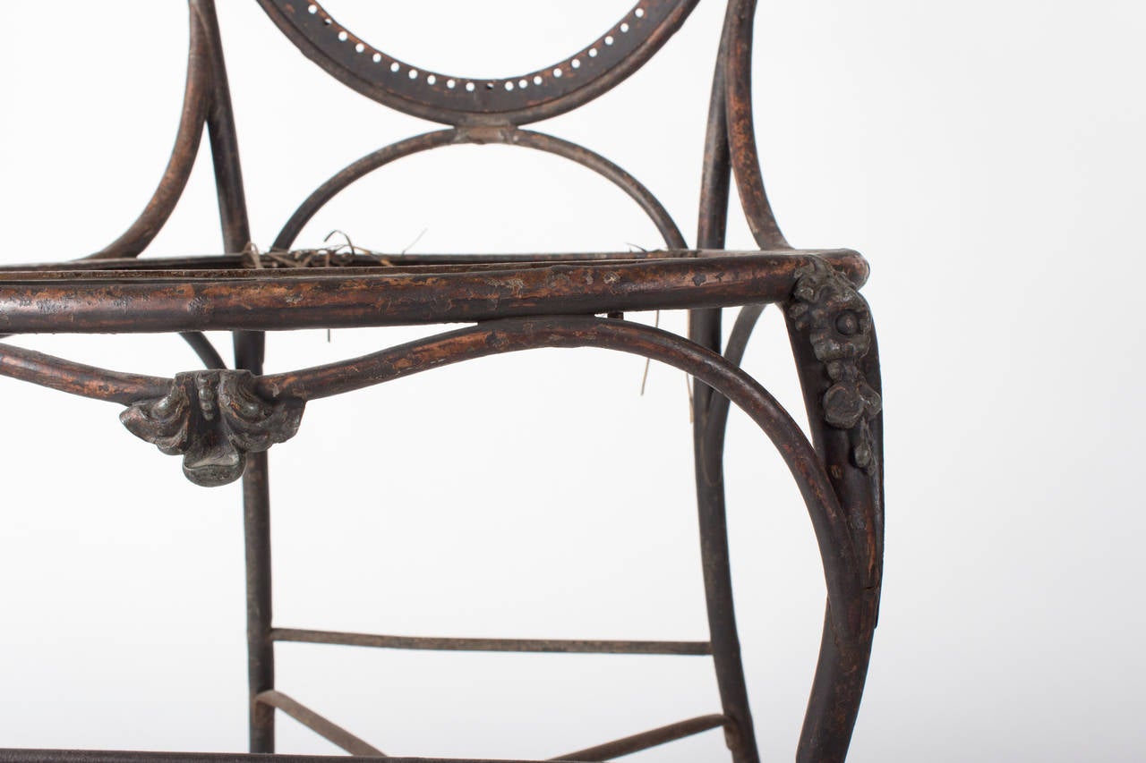 Cane Iron Chair attributed to August Kitschelt Vienna ca. 1855 For Sale