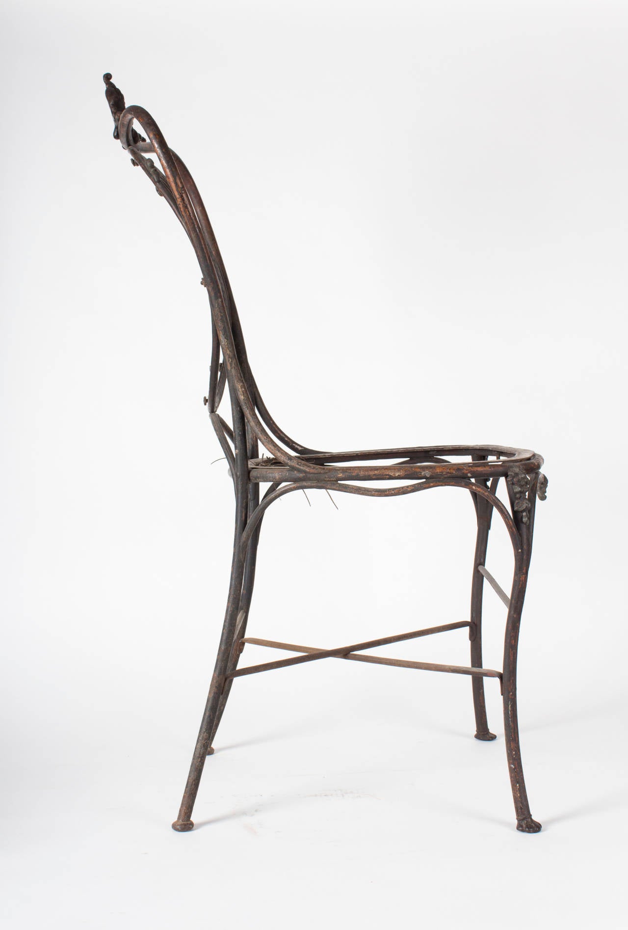 Mid-19th Century Iron Chair attributed to August Kitschelt Vienna ca. 1855 For Sale