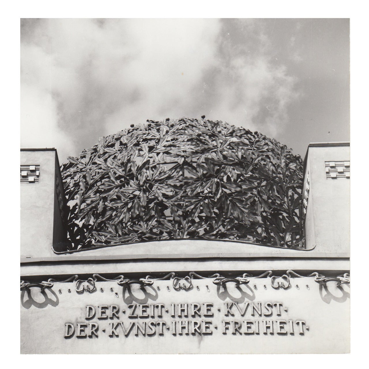Lucca Chmel Photograph, Leaf Dome of the Secession with Slogan, Vienna For Sale