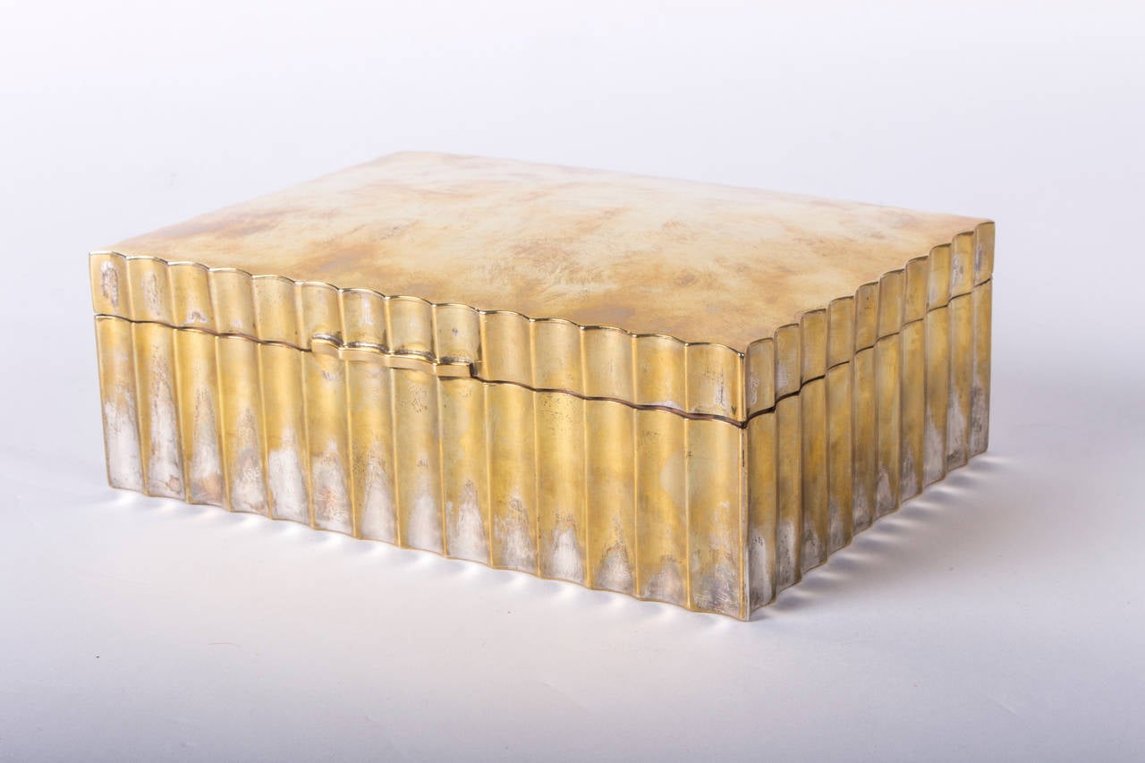 Wiener Werkstätten Dagobert Peche Box with Cover Made of Brass 2