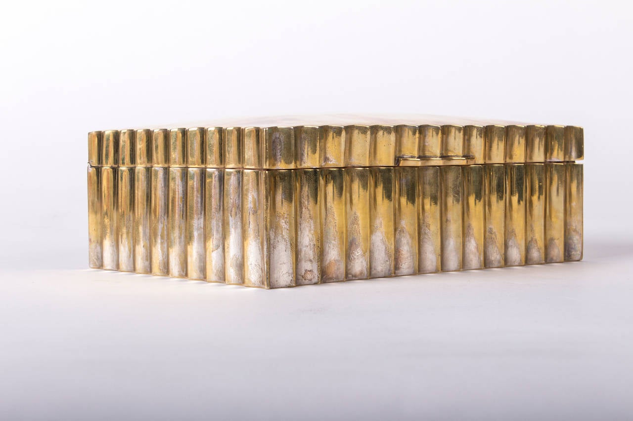 Vienna Secession Wiener Werkstätten Dagobert Peche Box with Cover Made of Brass