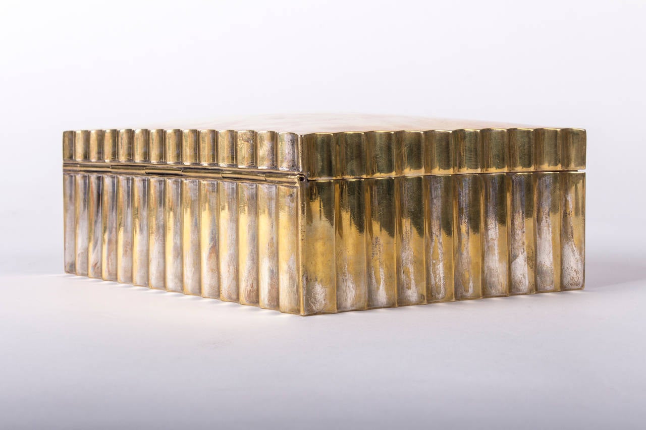 Wiener Werkstätten Dagobert Peche Box with Cover Made of Brass In Fair Condition In Vienna, Vienna
