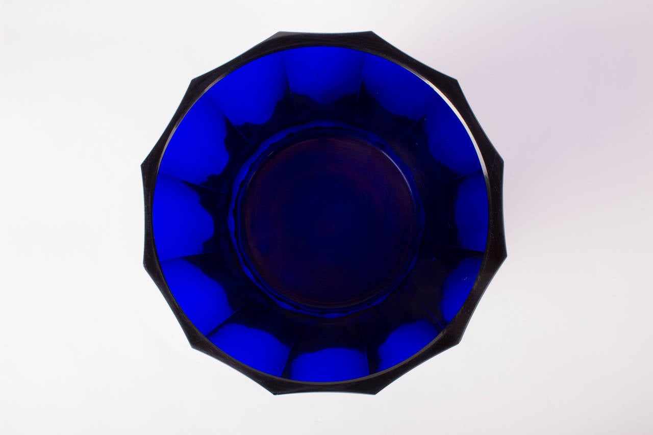 Early 20th Century Marked Royal Blue Josef Hoffmann Centerpiece for the Wiener Werkstätte, 1915