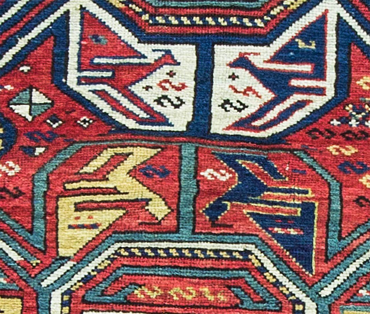 Azerbaijani  Antique Lenkoran Rug, Caucasian, Kazak, 3'9