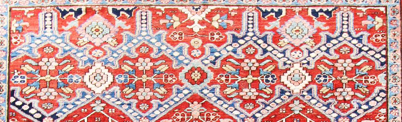 Hand-Woven Antique Heriz Carpet, Persia For Sale