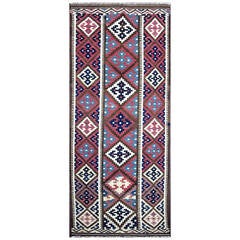 Vintage Azerbaijan ( Caucasian ) Kilim, flat weave rug, carpet
