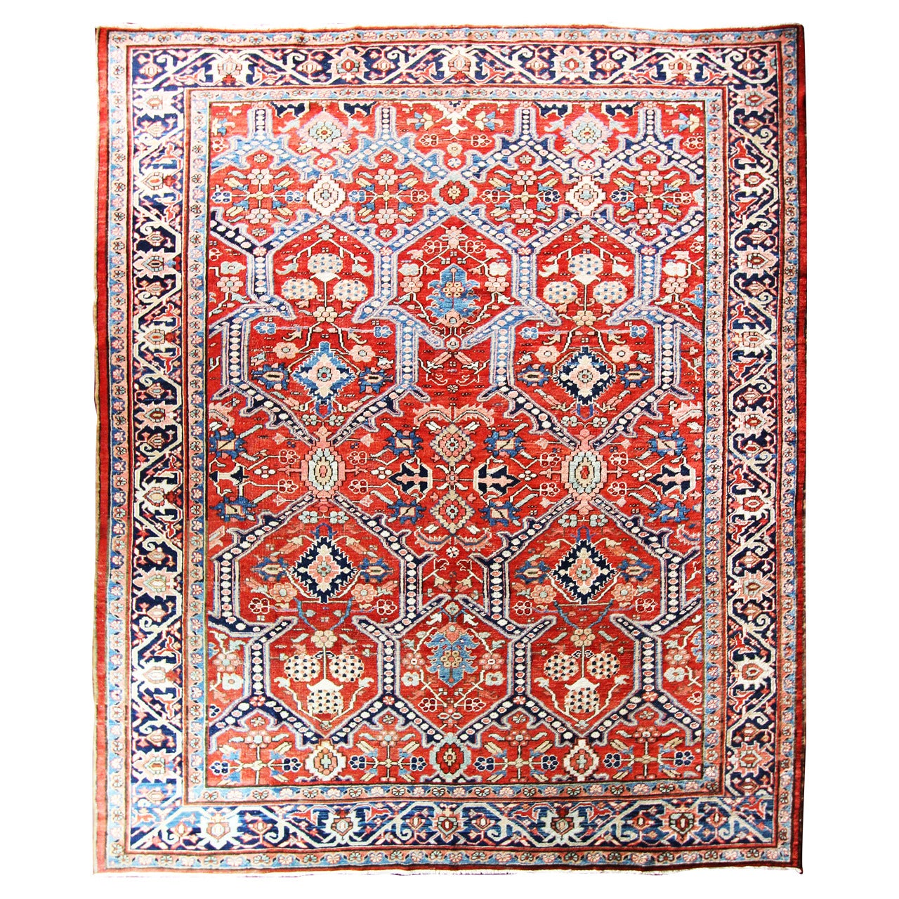 Antique Heriz Carpet, Persia For Sale