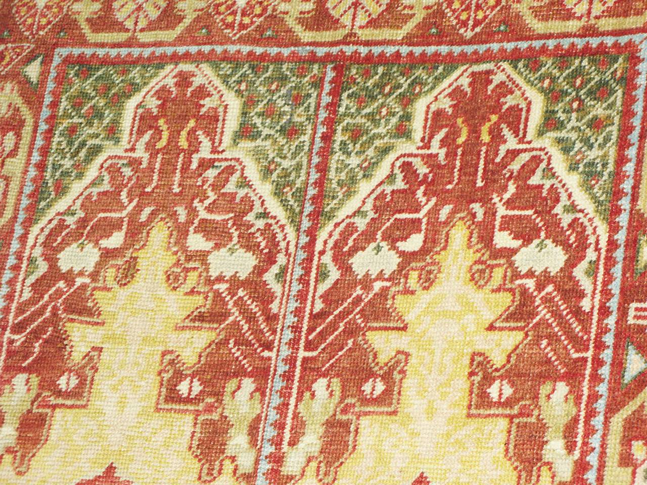 Antique Turkish Ushak Handmade Oriental Rug, 4'5