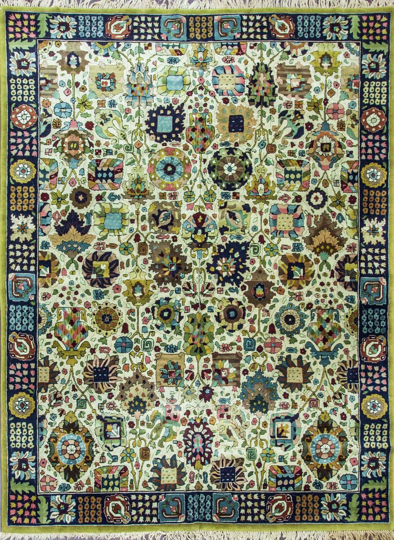 The merchants decided to make the Persian and Caucasian design in Europe, some started in Germany which is called Tetex. The Germans mostly did geometric designs such as Persian Tabriz and Sultanabad, Heriz, Serapi, some Bokhara and