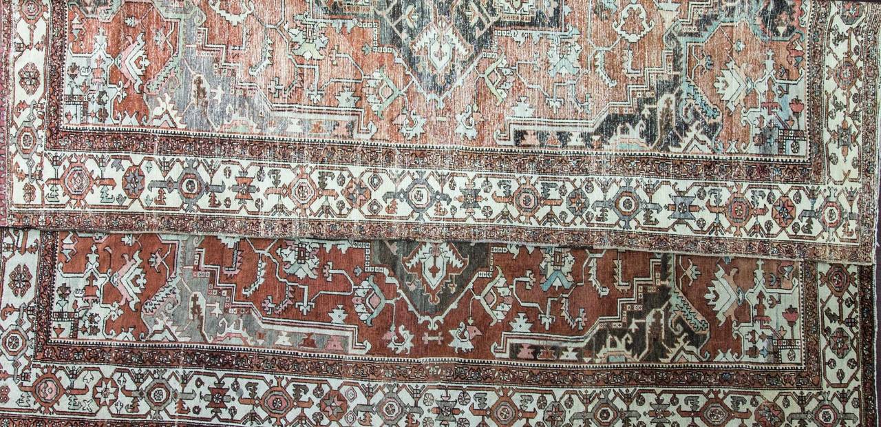 Hand-Woven Antique Serapi Carpet, Persian