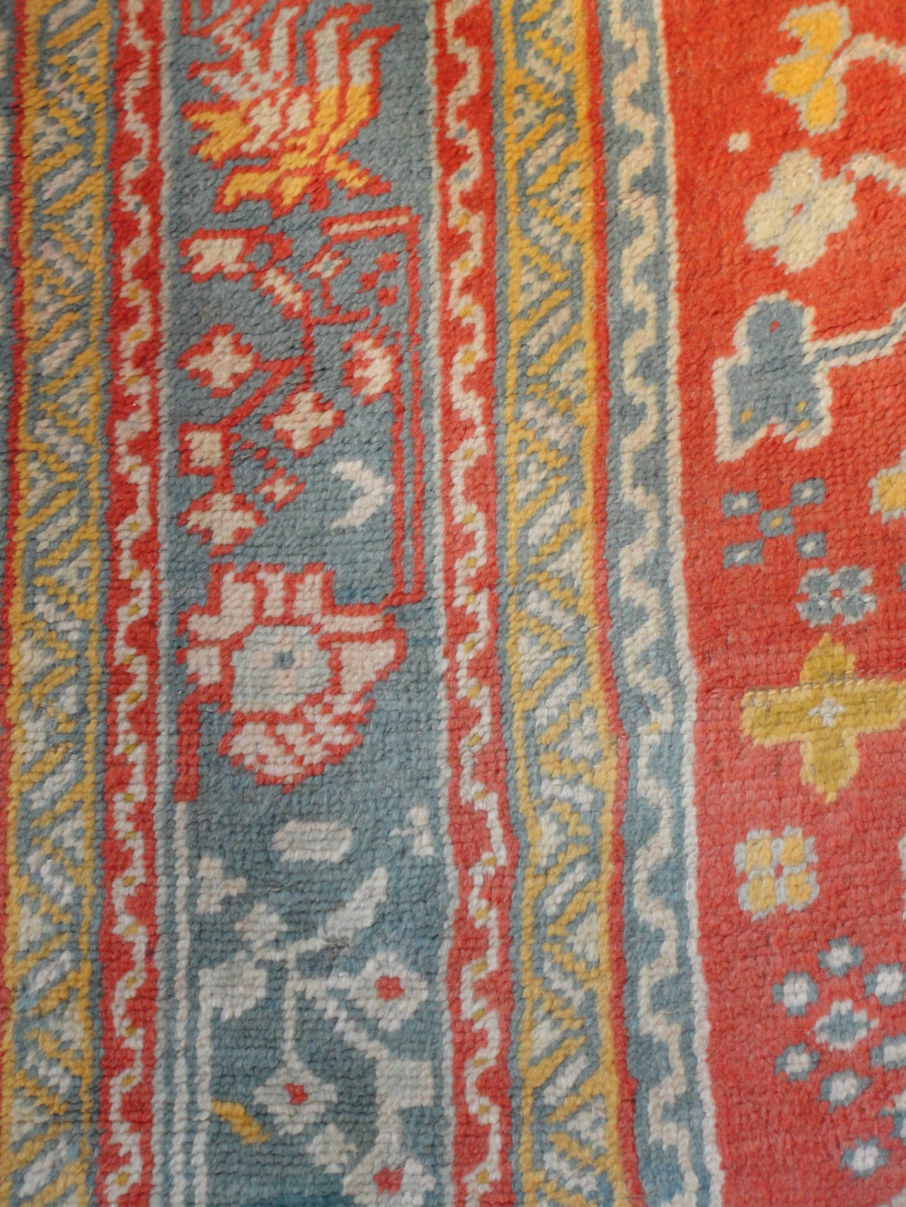 Antiker türkischer Oushak-Teppich, 10' x 14' (Handgeknüpft) im Angebot