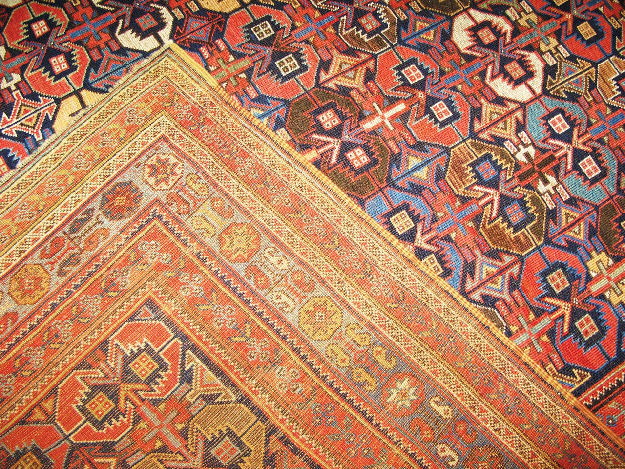 Tribal Antique Persian Afshar Carpet, 4'10
