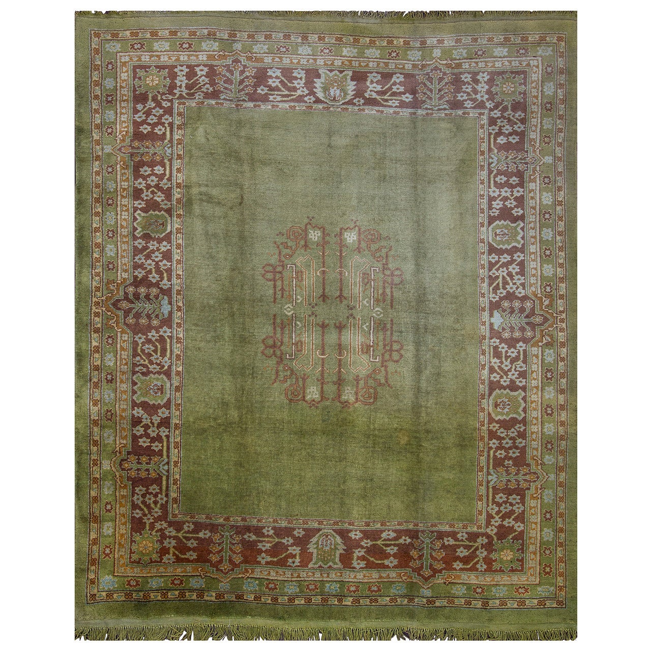 Antique Turkish Oushak Carpet,  8'3" x 10'0" For Sale