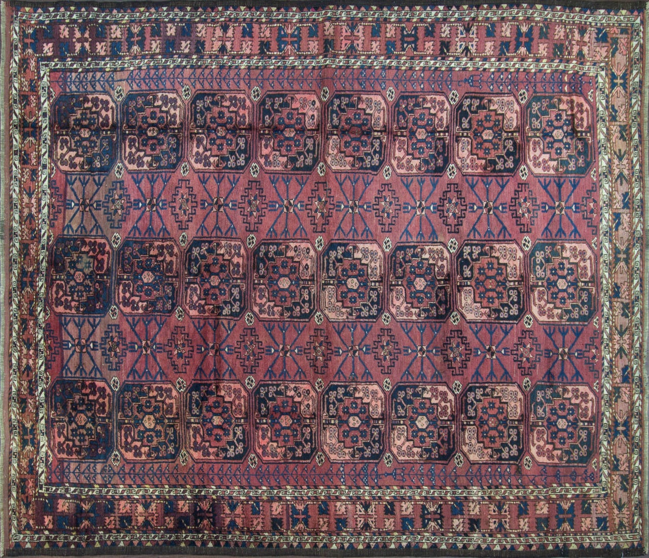 The Ersari Tribe includes the Beshir, Charshango and Kizil Ayak as Sub groups. The Ersari Tribe and other Turkoman groups began moving into the North-Eastern Afghanistan from early 17th century and they continued their weaving Craft. Most rugs from