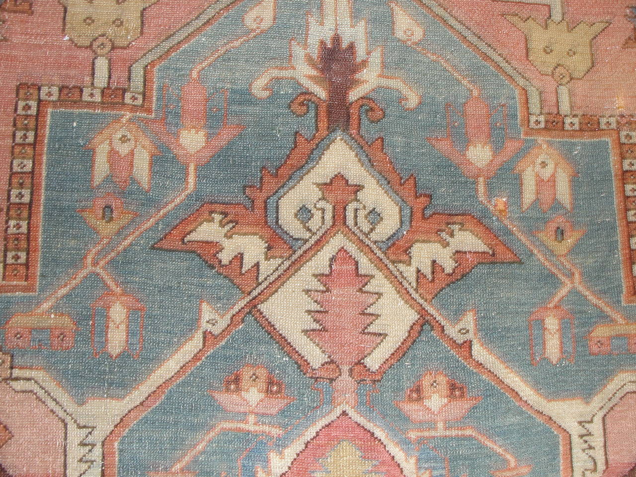Hand-Woven Antique Persian Serapi Carpet, Fine For Sale
