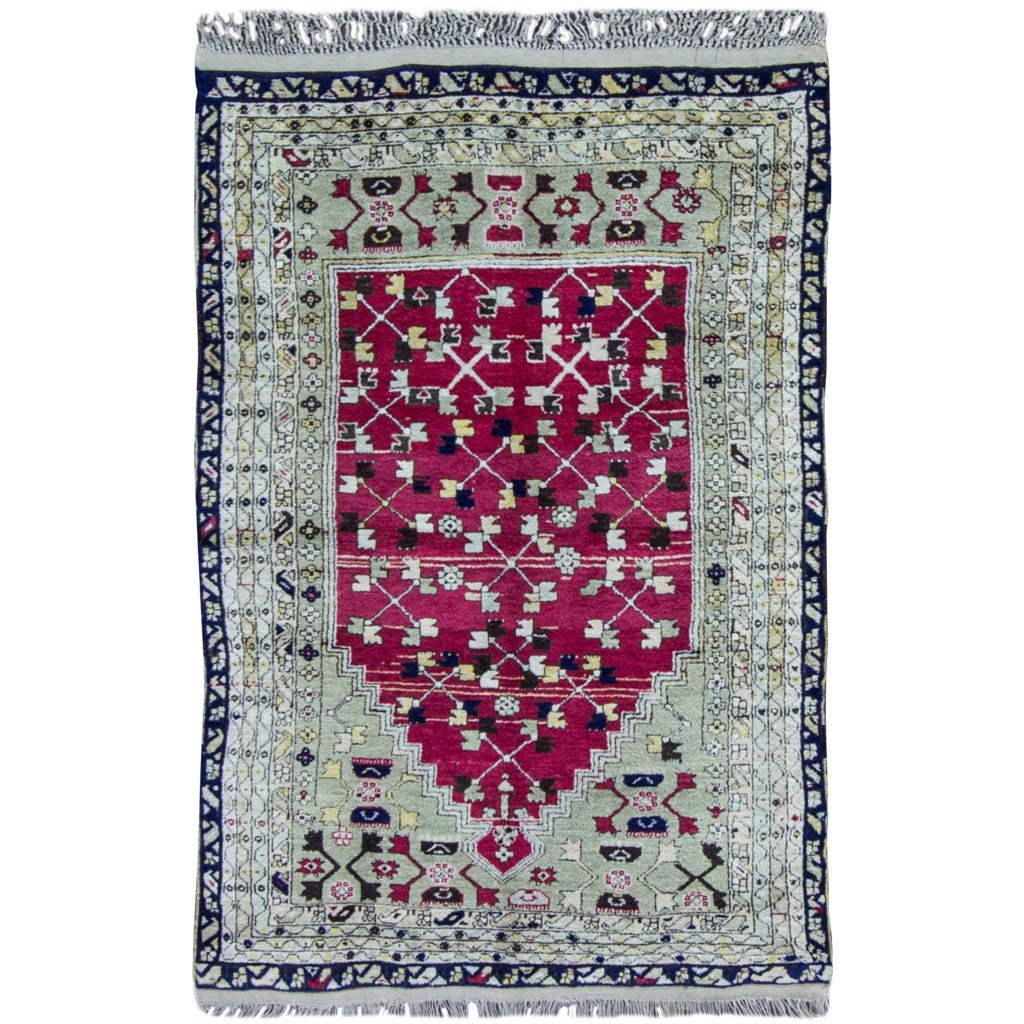 Antique Turkish Konya Prayer Rug c-1880