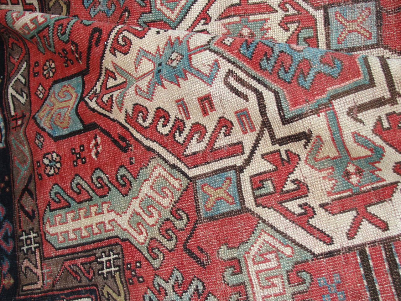 Hand-Knotted Caucasian Kazak Rug