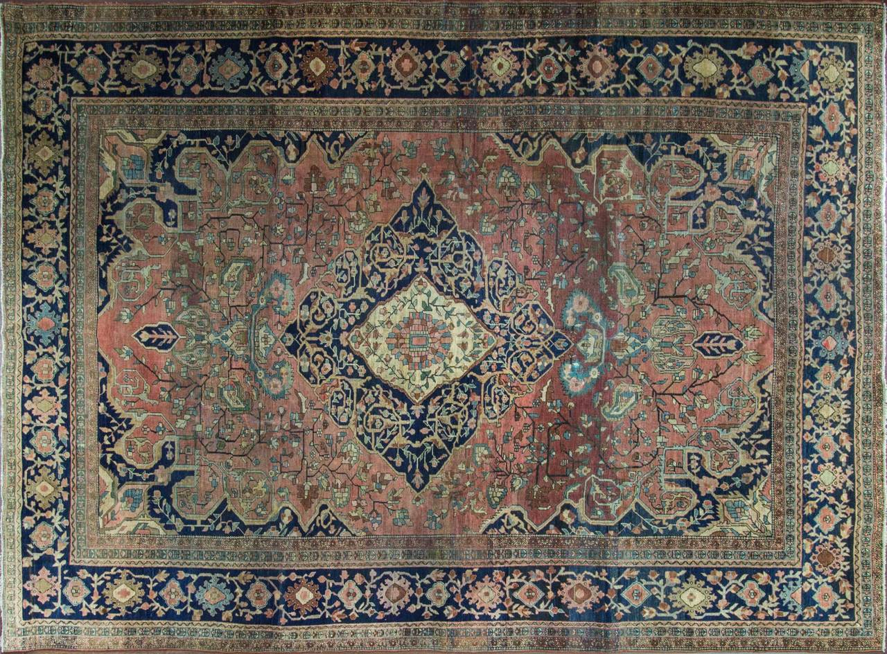 Antique Sarouk Feraghan Carpet