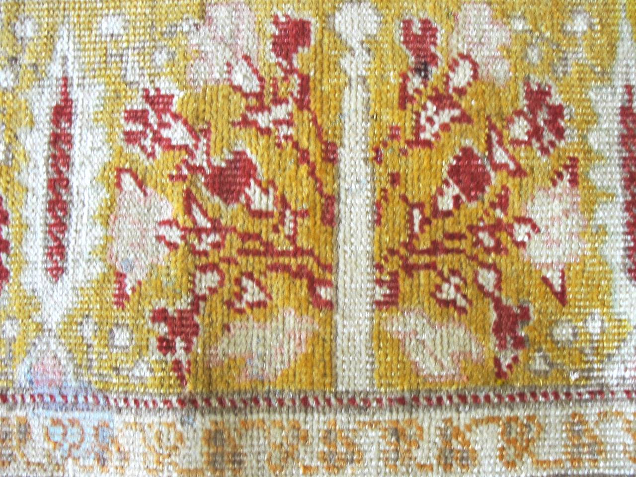 Hand-Woven Antique Turkish Oushak Rug, 4' x 5'4